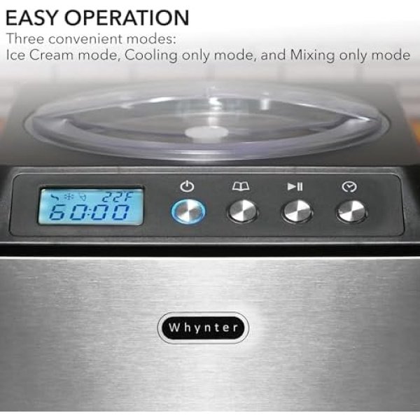 Whynter Ice Cream Maker Machine Automatic 2.1 Qt. - Image 3