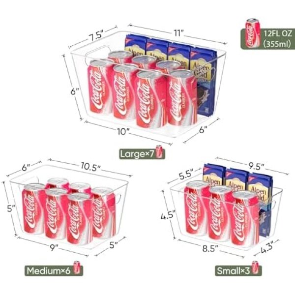 BALEINE Pantry Organizers and Storage Bins, 6 PK Plastic Clear Storage Bins - Image 3
