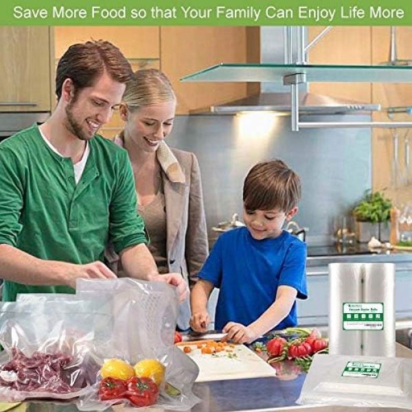 6 Pack 8"x20'(3Rolls) and 11"x20' (3Rolls) Vacuum Sealer Bags Rolls - Image 7