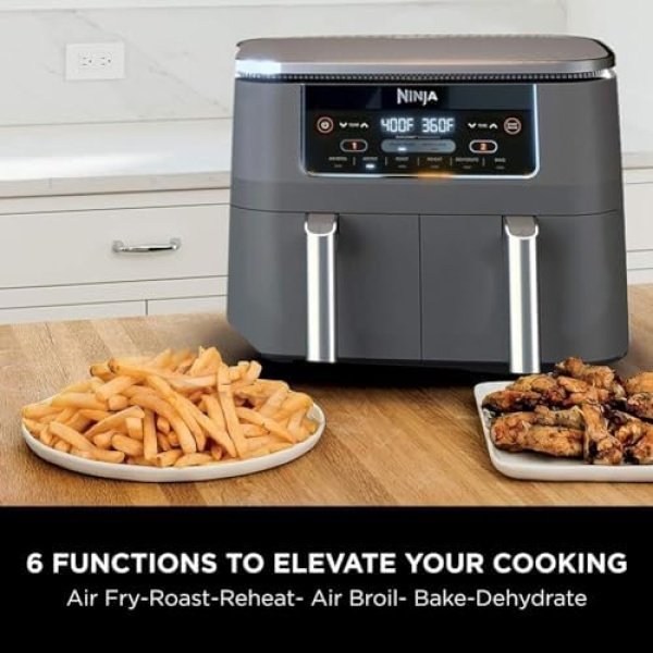 Ninja DZ201 Foodi 8 Quart 6-in-1 DualZone 2-Basket Air Fryer with 2 Independent - Image 11