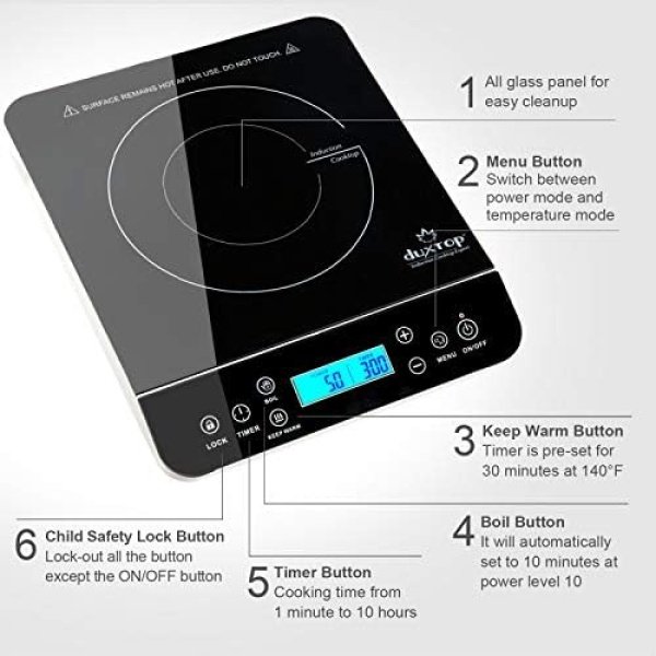 Duxtop Portable Induction Cooktop Burner, Induction Hot Plate with LCD Sensor - Image 4