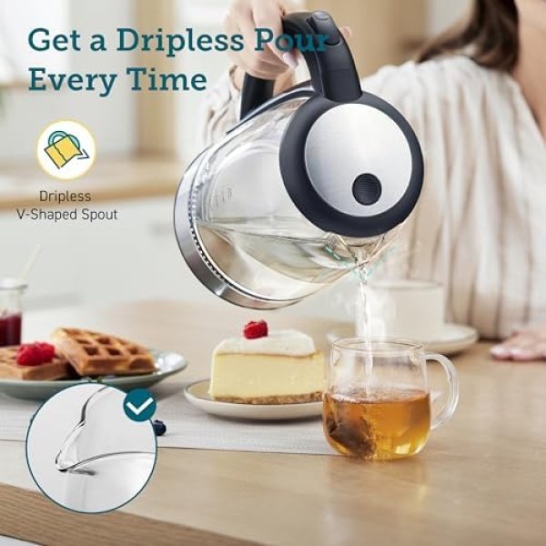 COSORI Electric Kettle, Tea Kettle Pot, 1.7L/1500W, Stainless Steel - Image 5