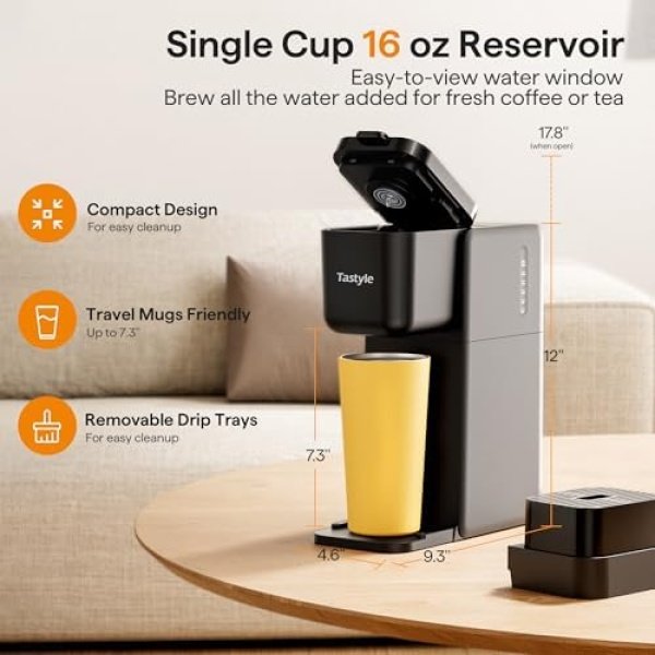 Single Serve Coffee Maker for K Cup, Ground and Tea Leaves, Hot and Iced Coffee - Image 4