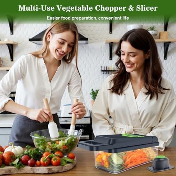 HomeHacks Vegetable Chopper Vegetable Cutter, 12 in 1 Kitchen Gadget - Image 7