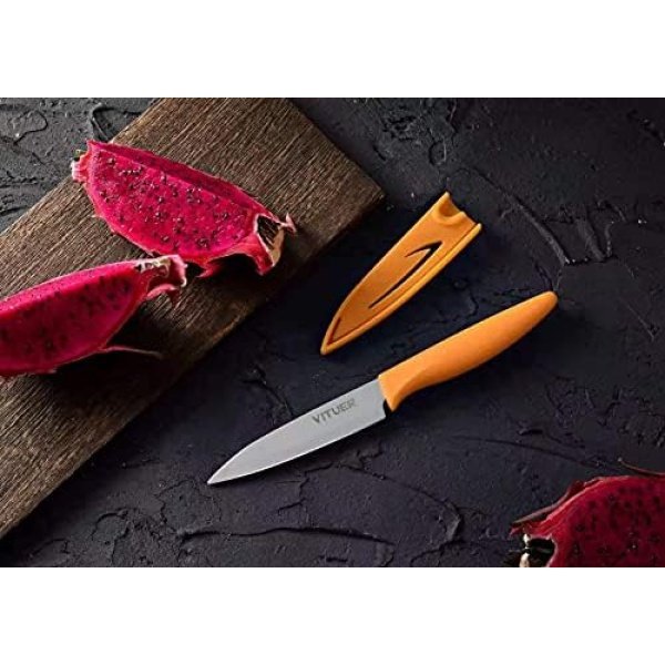 Paring knife, 4PCS Paring knives (4 Knives and 4 Knife cover), 4 Inch Peeling - Image 4