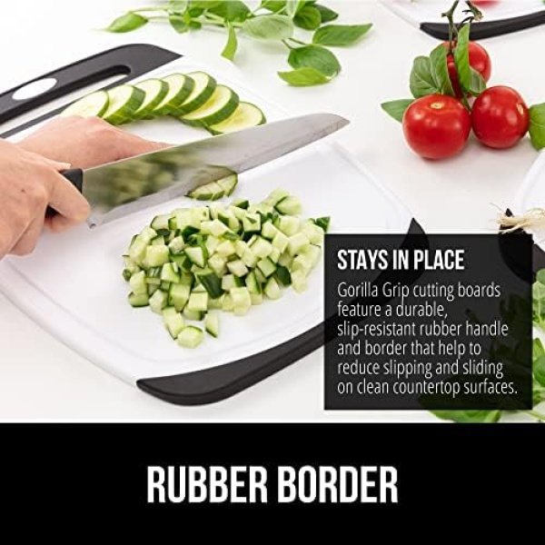 GORILLA GRIP 100% BPA-Free Reversible Kitchen Cutting Board Set of 3 - Image 3