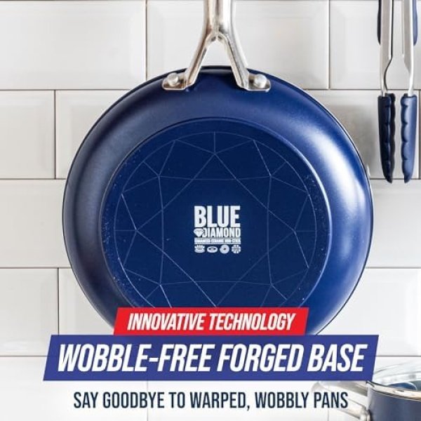 Blue Diamond Frying Pan 8” Skillet, Diamond Infused Healthy Ceramic Nonstick - Image 7