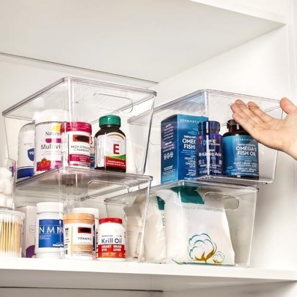 Vtopmart 6 Pack Clear Stackable Storage Bins with Lids, Large Plastic Containers - Image 6