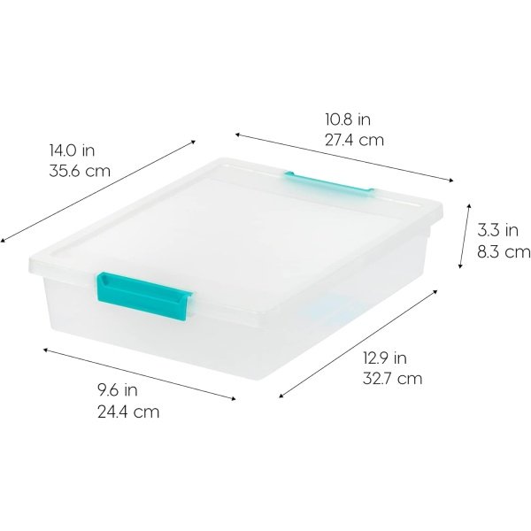 IRIS USA 6 Qt. Plastic Storage Bins Containers with Lids, 4 Pack, Sensory Bin - Image 2