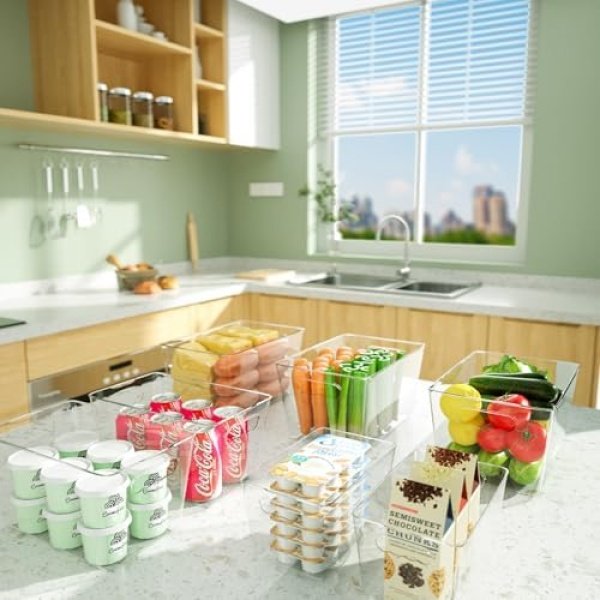 BALEINE Pantry Organizers and Storage Bins, 6 PK Plastic Clear Storage Bins - Image 7