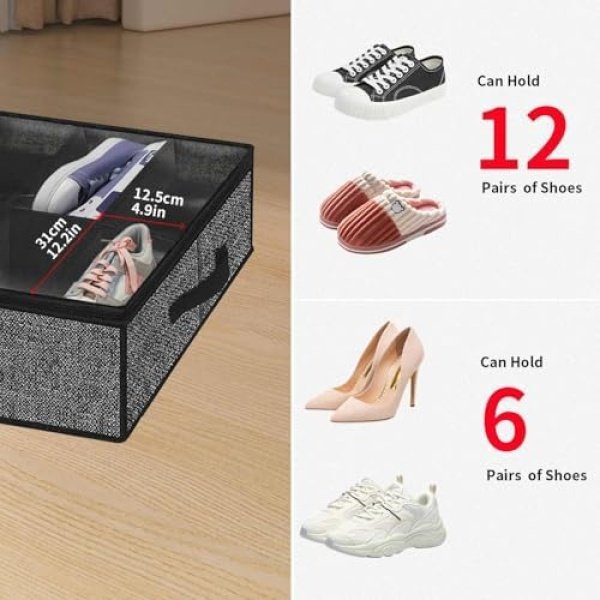 Onlyeasy Sturdy Under Bed Shoe Storage Organizer, Set of 2, Fit 12 to 24 Pairs - Image 7
