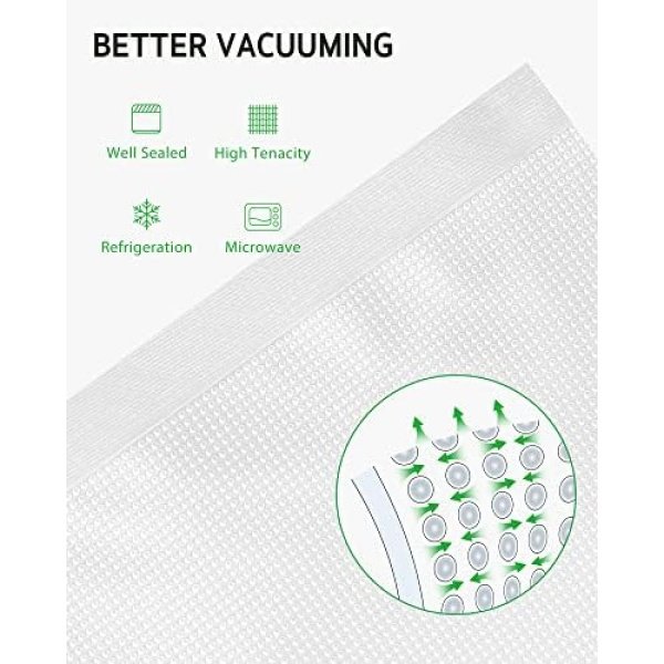 Syntus Vacuum Sealer Bags, 150 Gallon 11" x 16" and Quart 8" x 12" and Pint 6" - Image 2