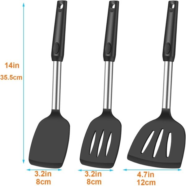 Spatula Set Silicone Spatula Heat Resistant Spatulas for Nonstick Cookware - Image 7