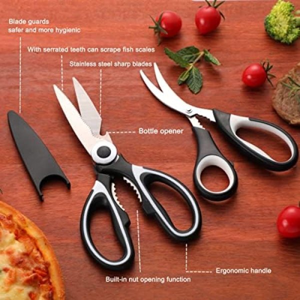 Kitchen Scissors All Purpose 3 Pack - kitchen gadgets utensils - Heavy Duty - Image 2