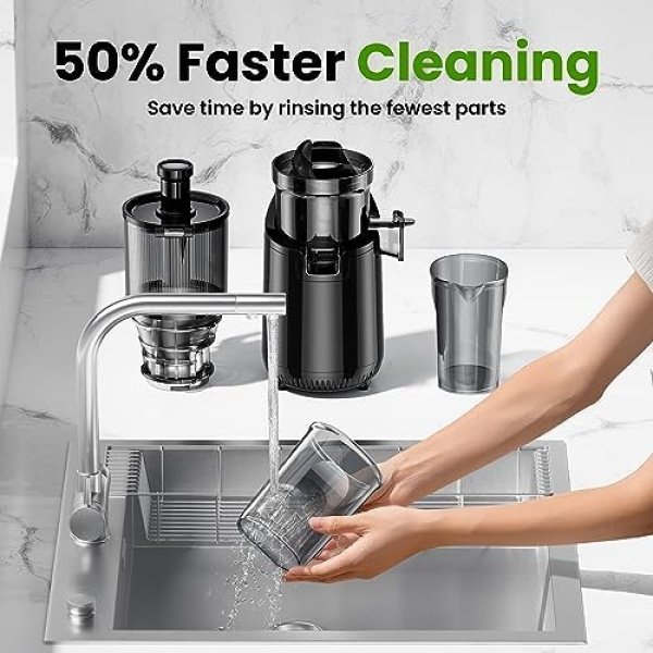 Cold Press Juicer, Amumu Slow Masticating Machines with 5.4" Extra Large Feed - Image 5