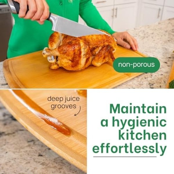 Greener Chef No Glue Bamboo Cutting Board Set of 3 with Lifetime Replacements - Image 5