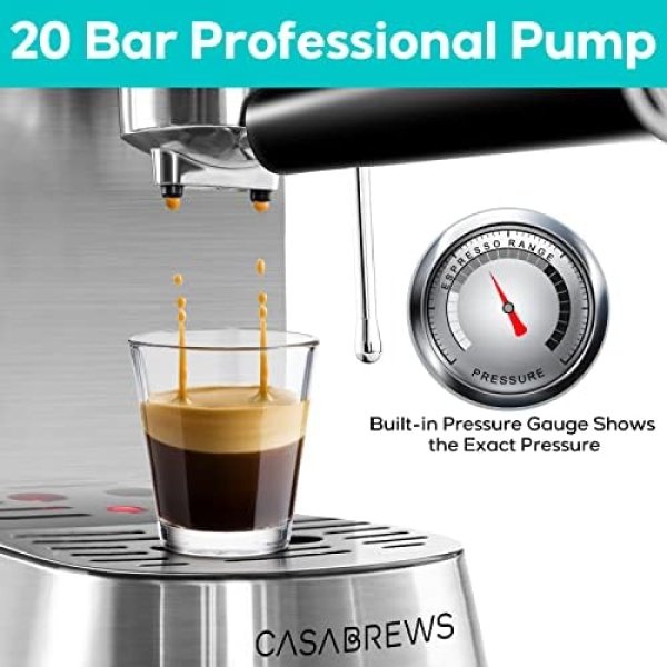 CASABREWS CM5418 Espresso Machine 20 Bar, Compact Espresso Maker - Image 2