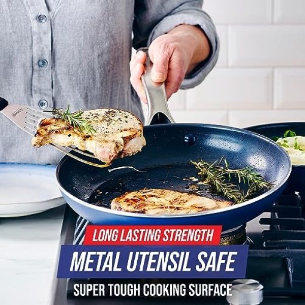 Blue Diamond Frying Pan 8” Skillet, Diamond Infused Healthy Ceramic Nonstick - Image 6