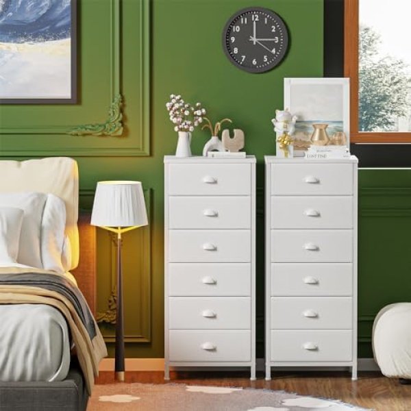 Furnulem White Tall Dresser for Bedroom,Vertical Storage Tower Unit and End - Image 9