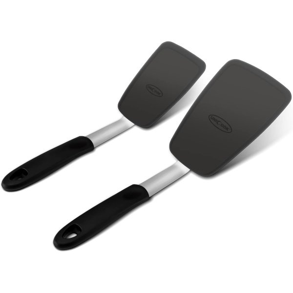Unicook 2 Pack Flexible Silicone Spatula, Turner, 600F Heat Resistant