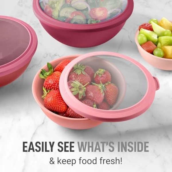 Zulay Kitchen 12 Piece Plastic Mixing Bowls with Leak-Proof Lids Set - Image 5
