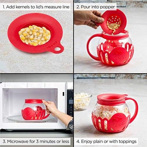Ecolution Patented Micro-Pop Microwave Popcorn Popper with Temperature Safe - Image 6