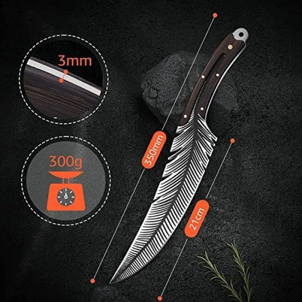 Huusk Japan Knife Feather Knife Hand Forged Viking Knife High Carbon Steel - Image 5