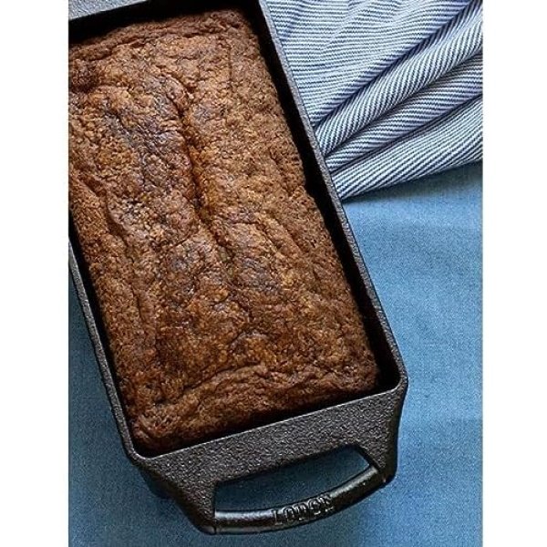Lodge Cast Iron Loaf Pan 8.5x4.5 Inch, Black - Image 10