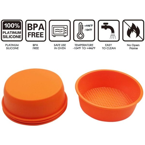 Silicone Mould for 4.5 inch Layer Cake Pan Round Cylinder Rainbow Cake Pans - Image 5