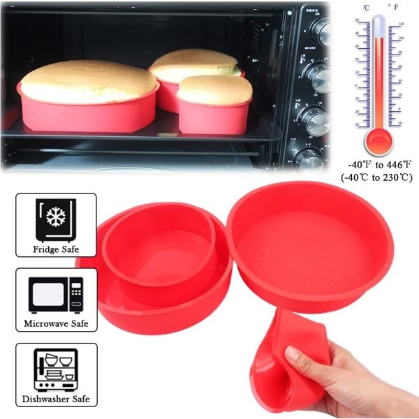 Silicone Mould for Baking Nonstick Layer Cakes Bakeware Round Cake Pans - Image 5