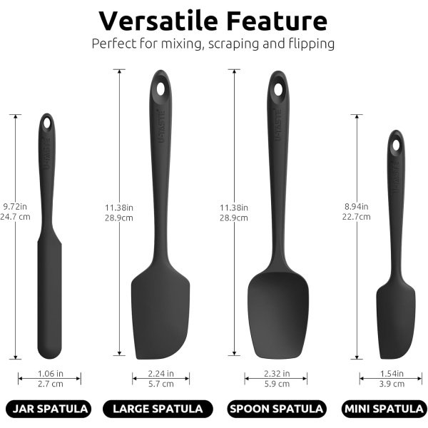 U-Taste Silicone Spatula Set with 600 Degrees Fahrenheit Heat Resistant - Image 2