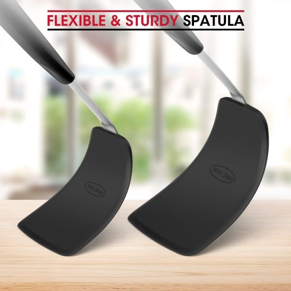 Unicook 2 Pack Flexible Silicone Spatula, Turner, 600F Heat Resistant - Image 5