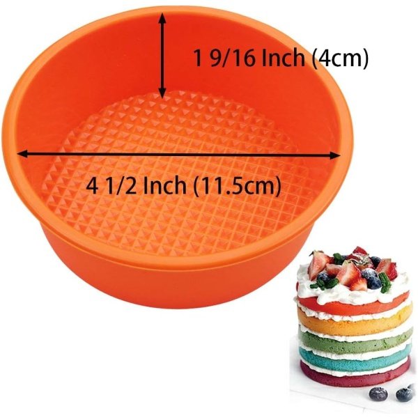 Silicone Mould for 4.5 inch Layer Cake Pan Round Cylinder Rainbow Cake Pans - Image 2