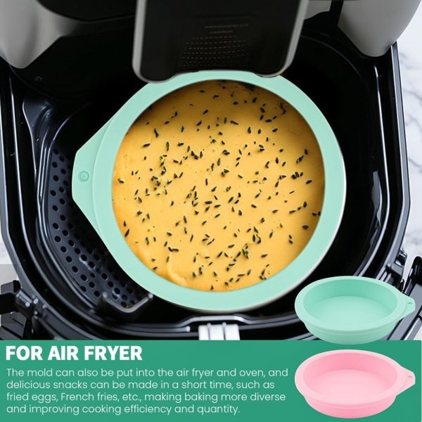 4Pcs Air Fryer Egg Mold Round Silicone Round Silicone 4'' Burger Buns Moulds Air - Image 6