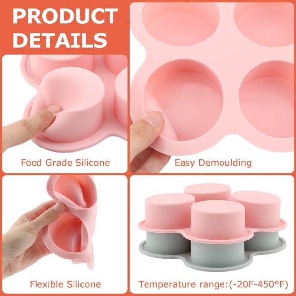 Reusable Silicone Air Fryer Egg Mold, 2 Pcs 4 Cavity Non-Stick Air Fryer Baking - Image 7