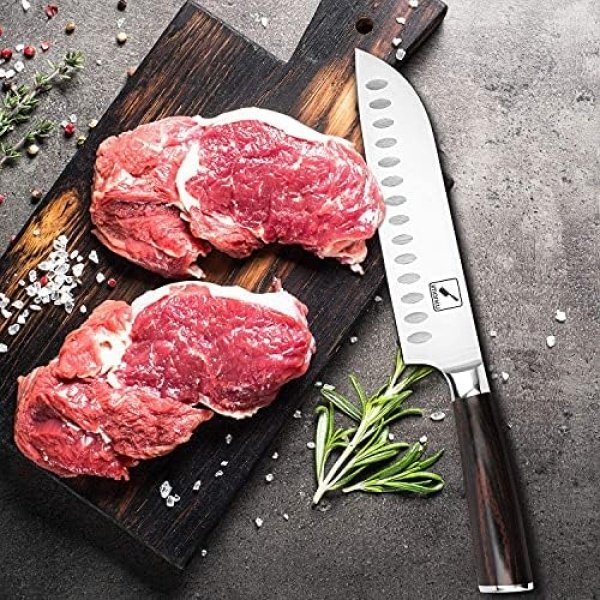 imarku Chef Knife 7 Inch Kitchen Knife Ultra Sharp Santoku Knife - Image 6