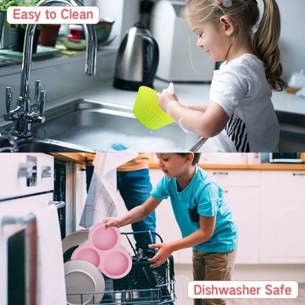 Abnaok 2PCS Silicone Air Fryer Egg Pan with 6PCS Reusable Silicone Baking Cups - Image 6