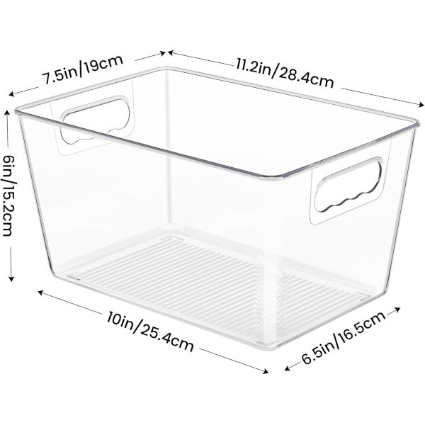YIHONG 6 Pack Clear Pantry Organizer Bins, Plastic Containers - Image 2