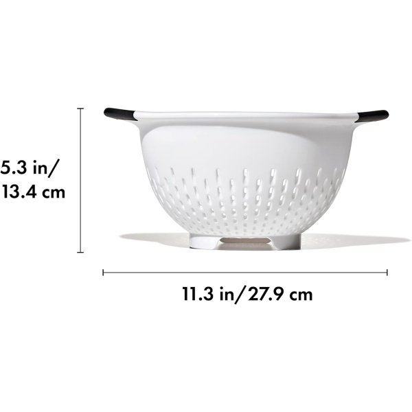 OXO Good Grips 3 QT Plastic Colander, White - Image 2