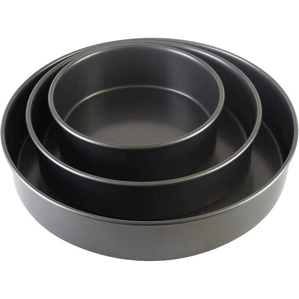 Chicago Metallic Professional 3-Piece Round Cake Pan Set of 6, 8, 10 inch