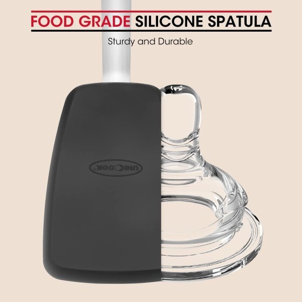 Unicook 2 Pack Flexible Silicone Spatula, Turner, 600F Heat Resistant - Image 9
