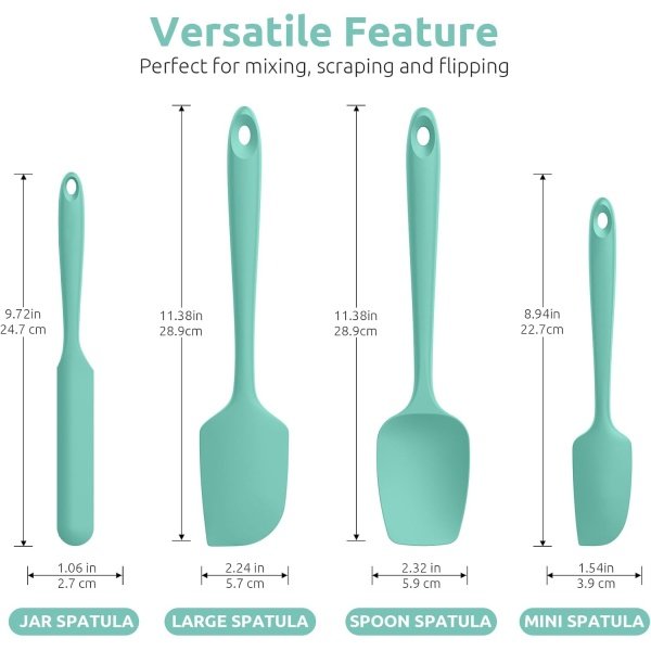 U-Taste Silicone Spatula Set with 600 Degrees Fahrenheit Heat Resistant - Image 2