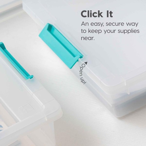 IRIS USA 6 Qt. Plastic Storage Bins Containers with Lids, 4 Pack, Sensory Bin - Image 3