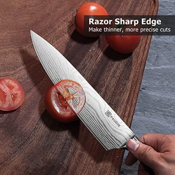 PAUDIN Chef Knife, 8 Inch High Carbon Stainless Steel Sharp Kitchen Knife - Image 5