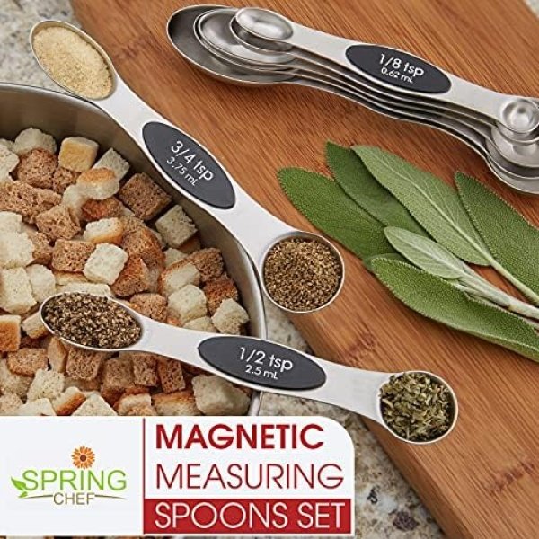 Spring Chef Stainless Steel Magnetic Measuring Spoons Set with Strong N45 - Image 7