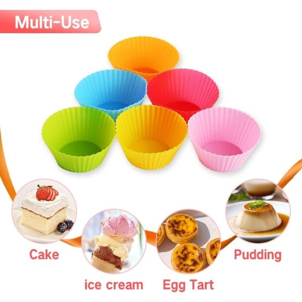 Abnaok 2PCS Silicone Air Fryer Egg Pan with 6PCS Reusable Silicone Baking Cups - Image 5