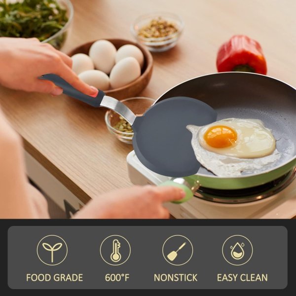 Silicone Spatula Turner Set of 3, Beijiyi 600°F Heat Resistant Cooking Spatulas - Image 2