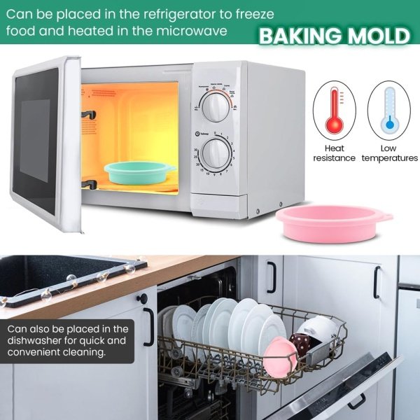4Pcs Air Fryer Egg Mold Round Silicone Round Silicone 4'' Burger Buns Moulds Air - Image 5