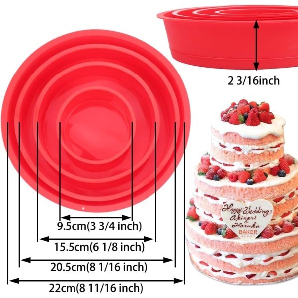 Silicone Mould for Baking Nonstick Layer Cakes Bakeware Round Cake Pans - Image 3
