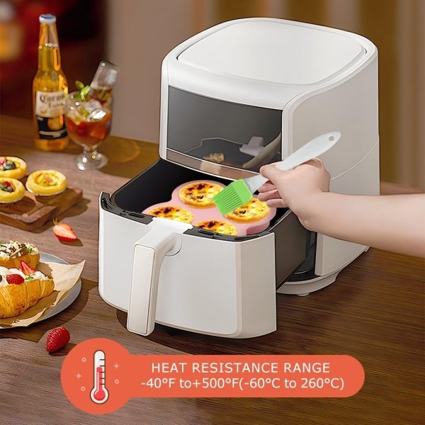 Reusable Silicone Air Fryer Egg Mold, 2 Pcs 4 Cavity Non-Stick Air Fryer Baking - Image 5